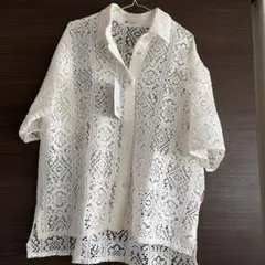 値下げします♡♡ 新品 JaVa 半袖シャツ Lサイズ オフホワイトのサムネイル
