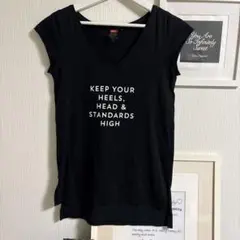 DOUBLE STANDARD CLOTHING ロゴTシャツ ブラック 36のサムネイル