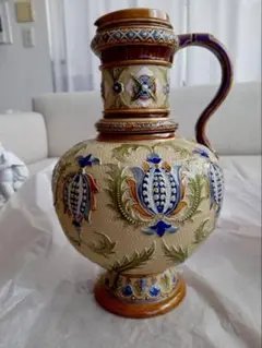 ドイツ　アンティーク　メトラッハ窯　ドイツ　ピッチャー　花瓶　美術品　希少 ドイツ アンティーク メトラッハ窯 ドイツ ピッチャー 花瓶 美術