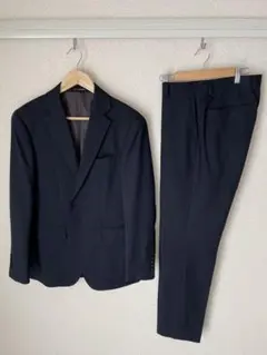 [美品] オリヒカ セットアップスーツ 紺 ウォッシャブル ストレッチ 92A5