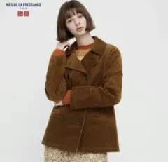 INES DE LA FRESSANGE ブラウン コーデュロイ ピーコート Ｓ