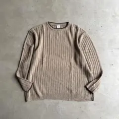 90s-00s Columbia ウールニットセーター リンガー ベージュ