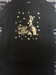 ヒステリックグラマー袖星柄カットトレーナーヒスガール　プリントスウェット　黒