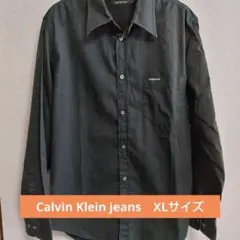 Calvin Klein jeans　織り柄　ブラック　長袖シャツ