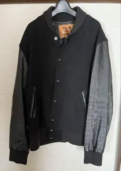 美品□GOWEST ゴーウエスト【L】スタジャン レザー ウール 本革