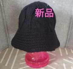 新品　ニット帽 韓国製　ハット　ブラック 黒 帽子 ユニセックス