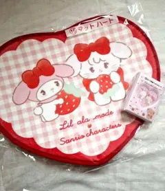 サンリオくじ⑯ハートマットと⑬カード収納ファイルピンク