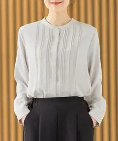 ハニーズ ピンタックブラウス ライトグレーs