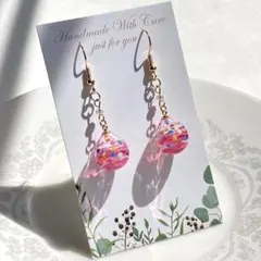 ヨーヨー（ルビー_Ⅲ）レジンピアス/イヤリング