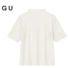 GU ジーユー(M)五分袖シアーTシャツ オフホワイト