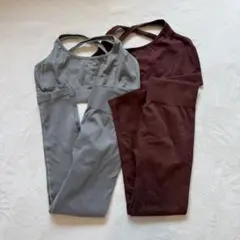 【新品・未使用】ヨガ・フィットネス用 レギンス＆トップスセット