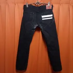 美品】 桃太郎ジーンズ ブラック W30 B0205SP ピンク セルビッチ