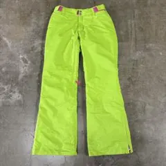 蛍光グリーン スキー スノーボードパンツ フレア