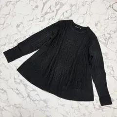 as know as de base ケーブルニット black Mのサムネイル