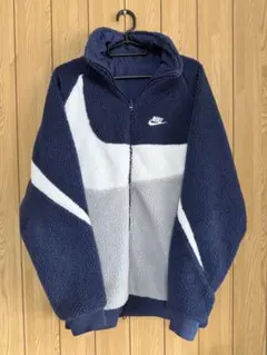 NIKE ビッグスウッシュ リバーシブル ボアジャケット M ネイビー