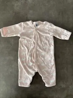 【美品】PETIT BATEAU クジラ柄 長袖ロンパース 3m 60cm