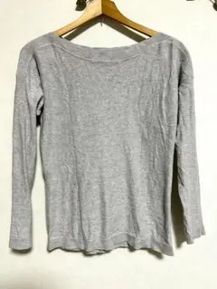 GAP ボートネック 長袖ニット グレー S