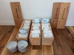 未使用品】愛陶製 青色花柄陶器皿 木箱付き 十客セット - メルカリ