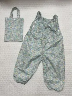 プレイウェア 小花グリーン 80〜100cm対応