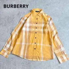 希少 バーバリーロンドンBURBERRY メガチェックシャツ イエロー シワ加工のサムネイル