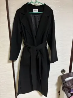 ブラック ロングコート ベルト付き