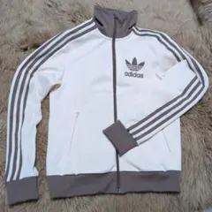 adidas レフォイル ジャージ トラックジャケット クリーム ブラウン 春夏のサムネイル