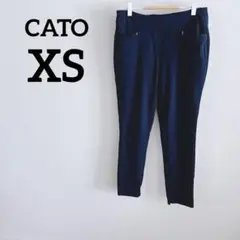 CATO ネイビー ミッドライズ スラックス XS SS オフィス フォーマル