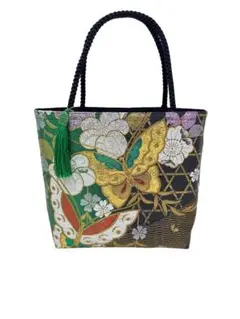 帯リメイクトートバッグ 大輪菊 ピンク 紫 - メルカリ