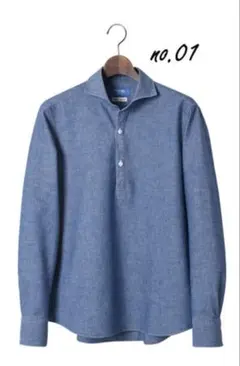 鎌倉シャツ シャンブレープルオーバーシャツ