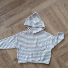 ZARA ストライプ柄 フード付きトレーナー 9-12ヶ月