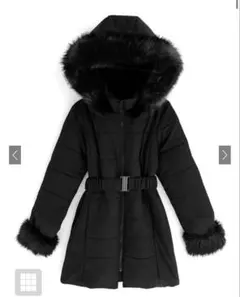 ベルト付きファーダウンコート[kd13] グレイル