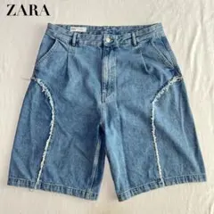 ZARA ザラ デニムショートパンツ ハーフパンツ ワイドパンツ 34