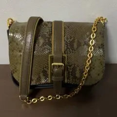 開店セール☆使用数日 美品 ロンシャン ミックスドレザー ロゴ チェーンバッグ