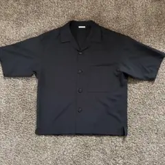 【美品】 オープンカラーシャツ ブラック 半袖シャツ