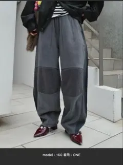 美品　【etsinta/エシンタ】リメイクフリースカーブパンツ
