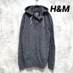 【H&M】プルオーバーパーカー ネイビー ポケット 薄手 M相当