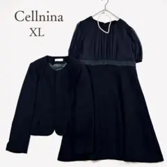 美品 セリニナ 礼服 フォーマル セレモニー 冠婚葬祭 大きいサイズ 黒 XL