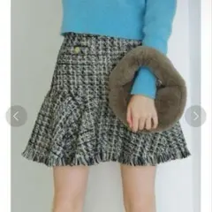 LILY BROWN リリーブラウン フリンジツイードミニスカート 0サイズ