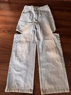 女の子 140 デニムパンツ ダメージ加工