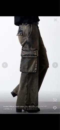 xs最安値！早い者勝ち！clel カーゴ ヴィンテージインディゴブルー