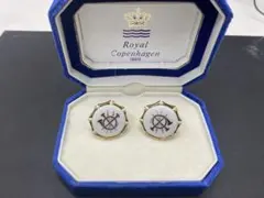 限界値下！美品！Royal Copenhagen 舵デザイン カフスボタン　箱有