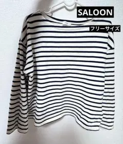 SALOON サルーン ボーダーシャツ カットソー 長袖　スリットのサムネイル