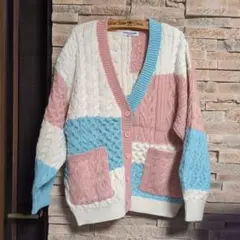 RODEO CROWNS ケーブルニットカーディガン