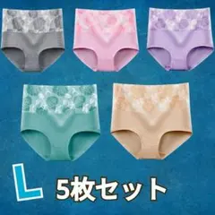 現品限り！Ｌサイズ　ハイウエストショーツ　5枚セット　伸縮性　履きやすい　柔らか