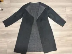 【即配送可】UNIQLO グレーコート 上品チェック柄裏地