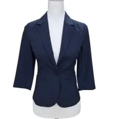 SUIT SELECT 洗えるジャケット 5AR 濃紺 ストライプのサムネイル