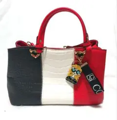 トリコロール クロコダイル風バッグ