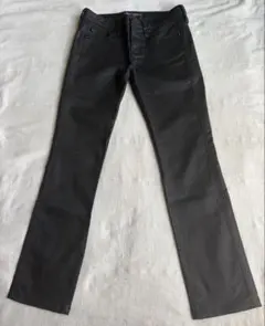 BACK NUMBER BLACK LABEL コーティング風ブラックパンツ
