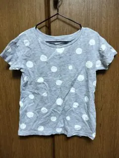 グレー 水玉模様 半袖Tシャツ