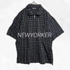 a1714 NEWYORKER 半袖ポロシャツ　ハーフジップ　チェック　ゴルフのサムネイル